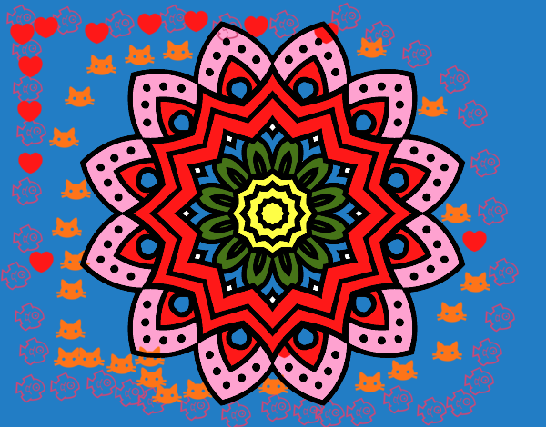 Dibuix Mandala flor natural pintat per MimiXDD