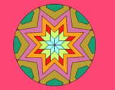 Dibuix Mandala mosaic estrella pintat per marelus