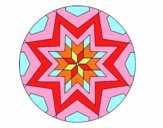 Dibuix Mandala mosaic estrella pintat per Rita