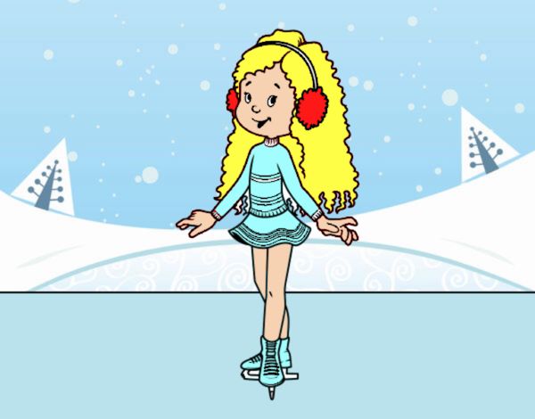 Nena patinadora sobre gel