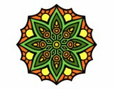 Dibuix Mandala simetria senzilla pintat per Carmina