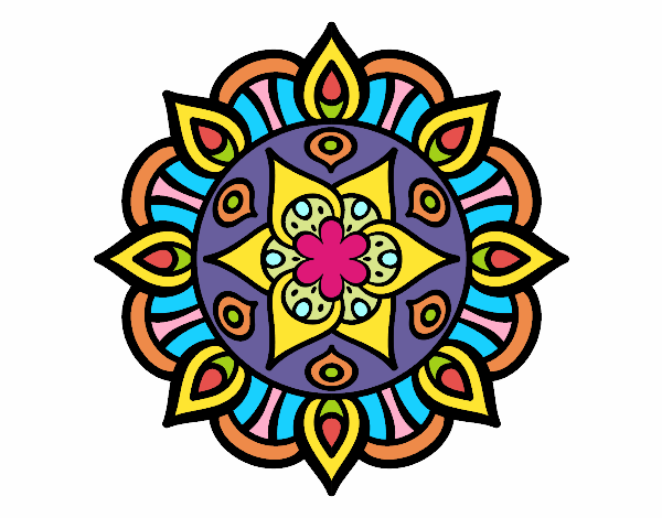 Dibuix Mandala vida vegetal pintat per Marialluis