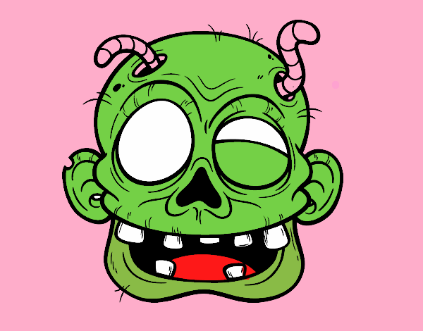 Cara de zombie amb cucs