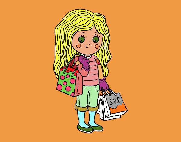 Nena amb compres d'estiu