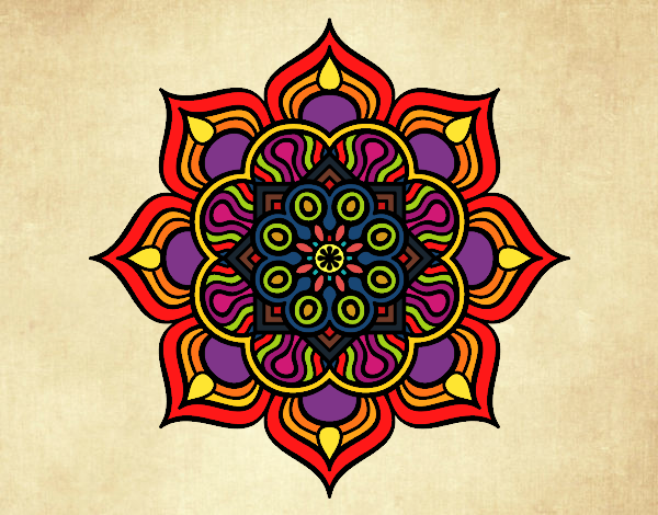 Dibuix Mandala flor de foc pintat per Joan152004