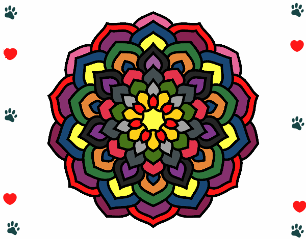 Dibuix Mandala pètals de flor pintat per juditpm21