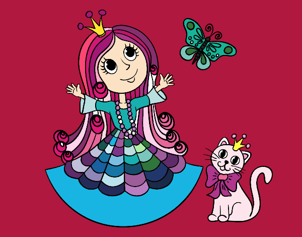 Princesa amb gat i papallona
