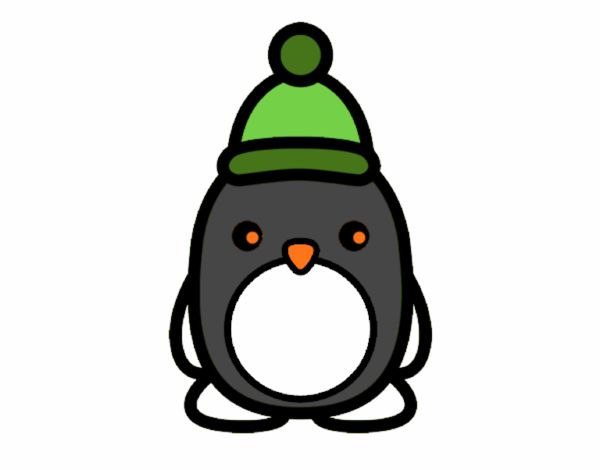Dibuix Pingüí nadalenc pintat per nurisales