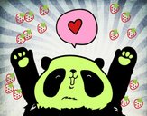 Dibuix Panda enamorat pintat per Dayana