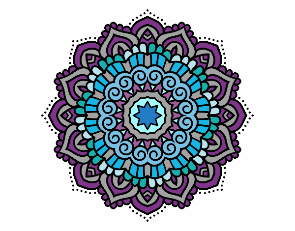 Dibuix Mandala estrella decorada pintat per tinny 