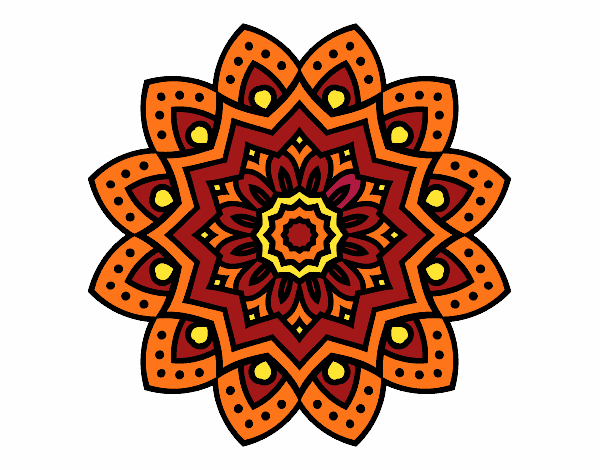 Dibuix Mandala flor natural pintat per tinny 