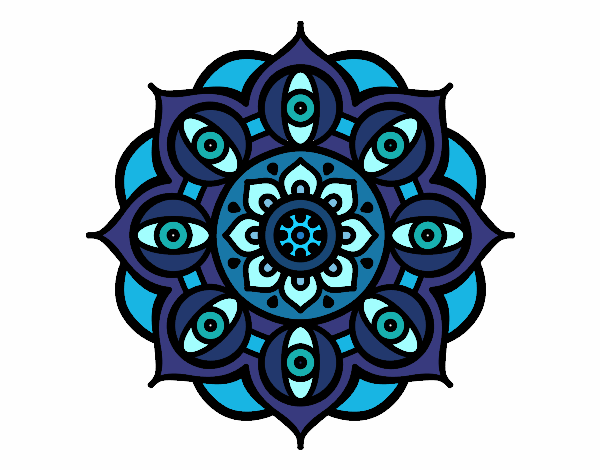 Dibuix Mandala ulls oberts pintat per tinny 