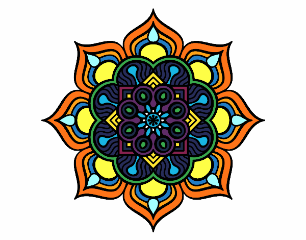 Dibuix Mandala flor de foc pintat per nata2005