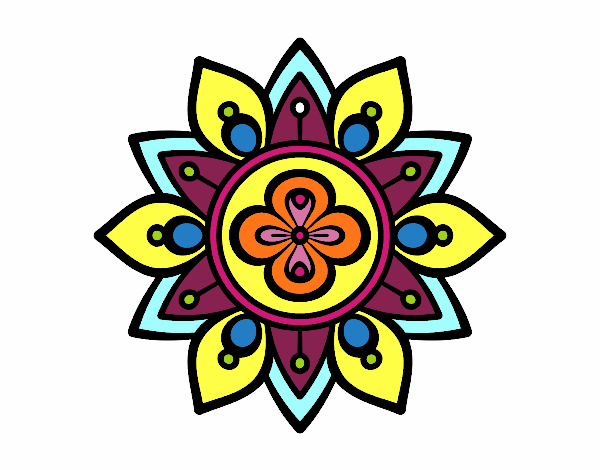 Dibuix Mandala flor de lotus pintat per nata2005