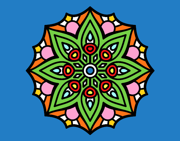 Dibuix Mandala simetria senzilla pintat per HECTORRUIZ