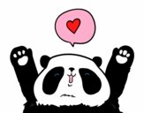 Dibuix Panda enamorat pintat per nata2005