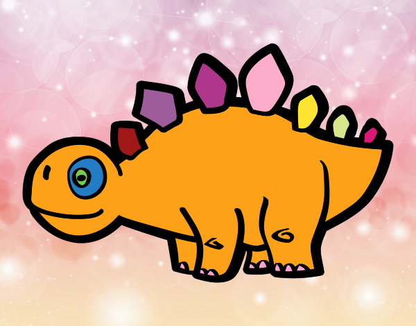 Dibuix Estegosaure jove pintat per IONE