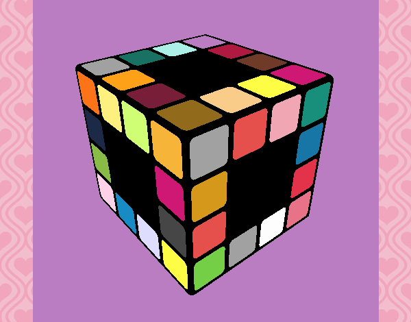 Dibuix Cub de Rubik pintat per IONE
