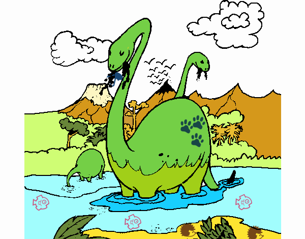 Apatosauris en l'aigua 