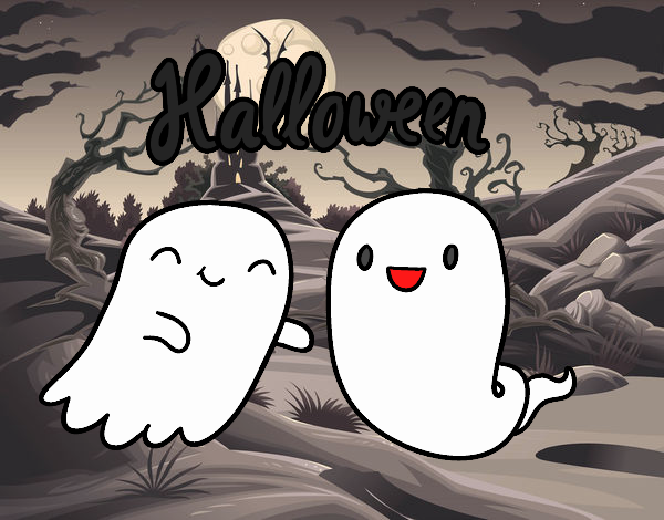 Dibuix Fantasmes de Halloween pintat per MARIAJUAN