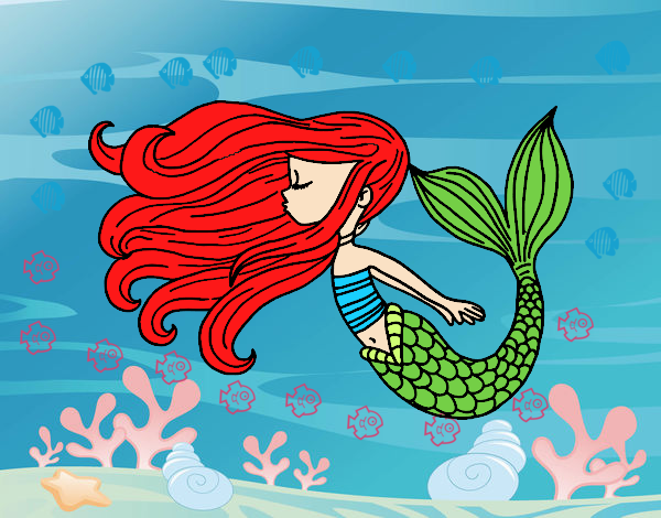 Dibuix Sirena flotant pintat per MARIAJUAN