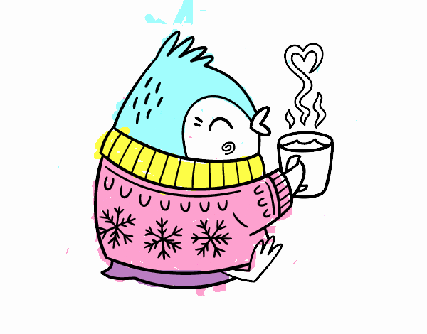 Ocellet prenent un tè