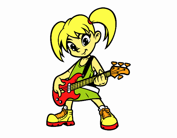 Nena amb guitarra elèctrica