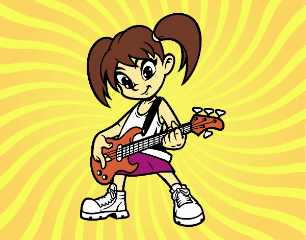 Nena amb guitarra elèctrica