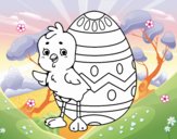 Pollet simpàtic amb ou de Pasqua