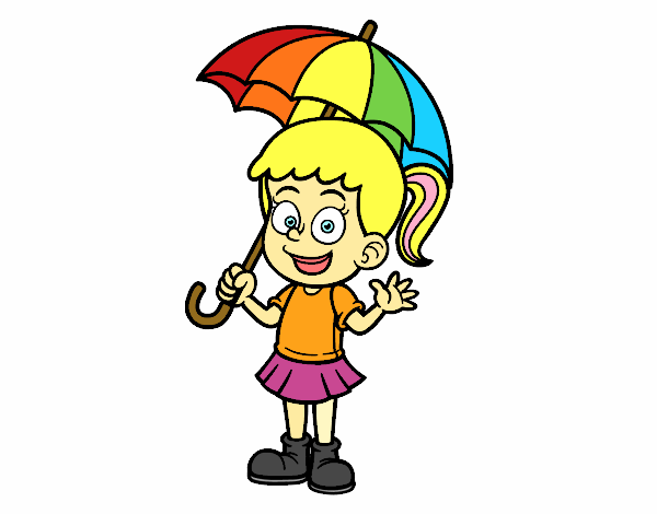 Una nena amb paraigües