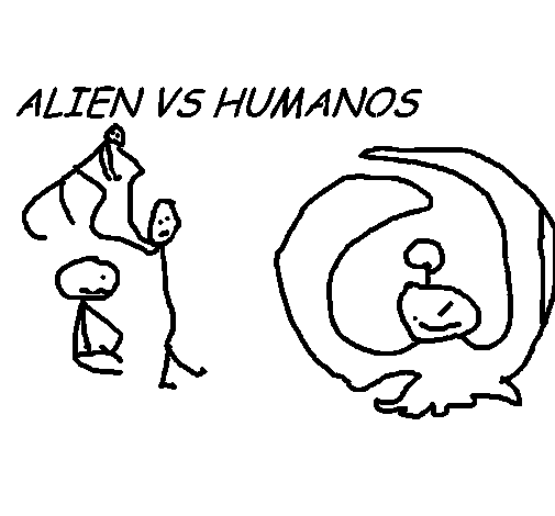 Dibuix de Alien VS Humans per Pintar on-line