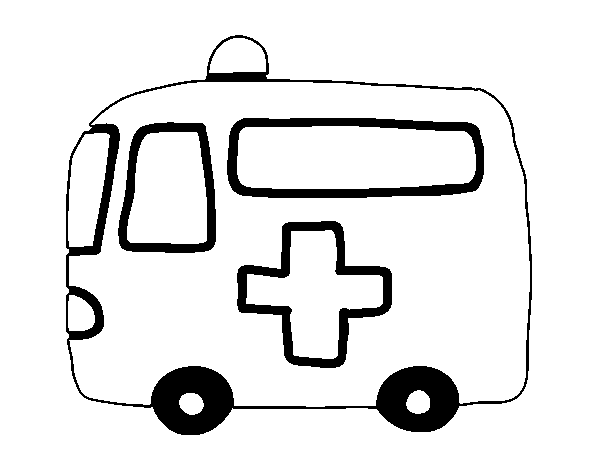 Dibuix de Ambulància Creu Roja per Pintar on-line