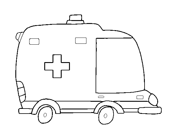Dibuix de Ambulància de perfil per Pintar on-line