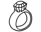 Dibuix de Anell de compromís amb diamant per pintar