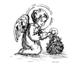 Dibuix de Angelet nadalenc per pintar