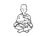 Dibuix de Aprenent budista per pintar