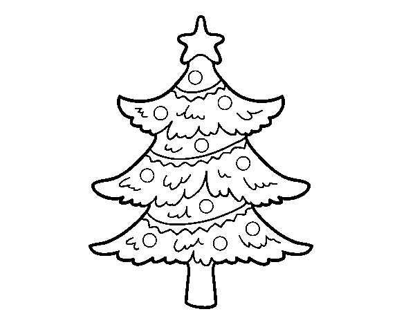 Dibuix de Arbre de Nadal decorat per Pintar on-line