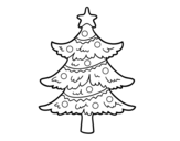 Dibuix de Arbre de Nadal decorat per pintar
