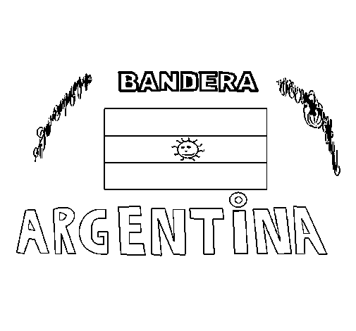 Dibuix de Argentina per Pintar on-line