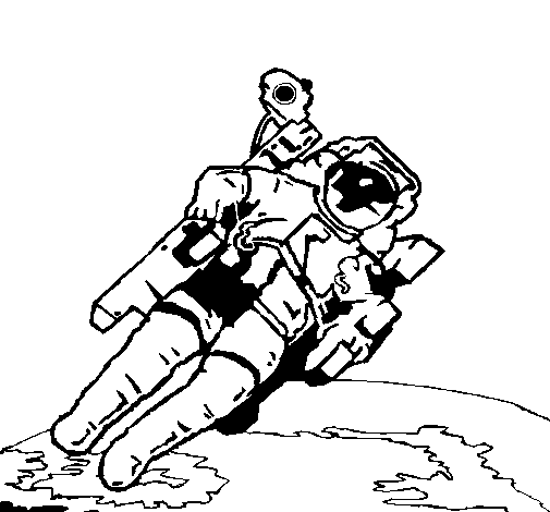 Dibuix de Astronauta en l'espai per Pintar on-line