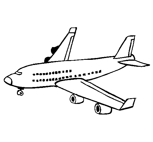 Dibuix de Avió de passatgers  per Pintar on-line