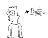 Dibuix de Bart sorprès per pintar