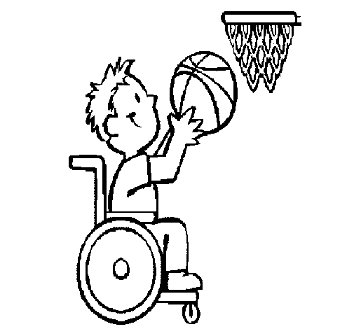 Dibuix de Basquet en cadira de rodes  per Pintar on-line