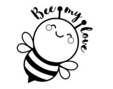 Dibuix de Bee my love per pintar