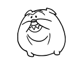 Dibuix de Bulldog sonrient per pintar