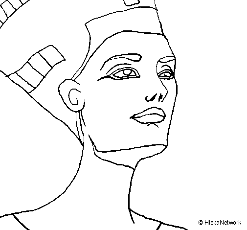 Dibuix de Bust de Nefertiti per Pintar on-line