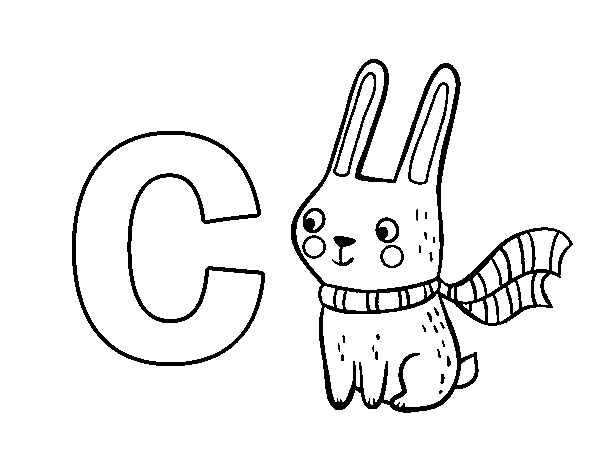Dibuix de C de Conill per Pintar on-line