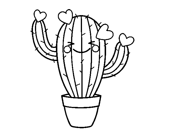 Dibuix de Cactus cor per Pintar on-line