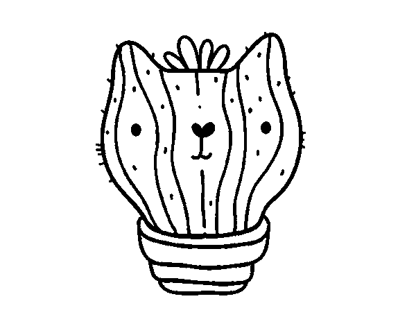 Dibuix de Cactus gat per Pintar on-line