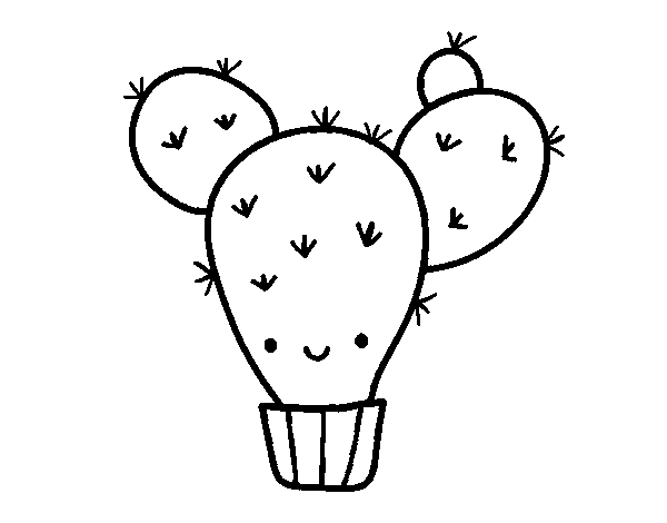 Dibuix de Cactus nopal per Pintar on-line